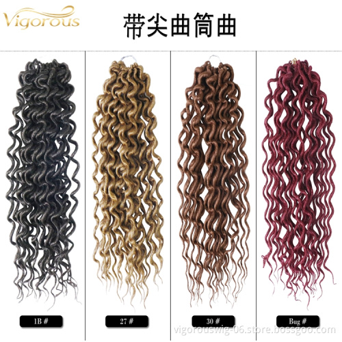 18inch 70g Goddess Locs With Curly Ends Ombre Color Faux Locs Crochet Twist Hair Soft Synthetic Braiding Hair Extension Wavy